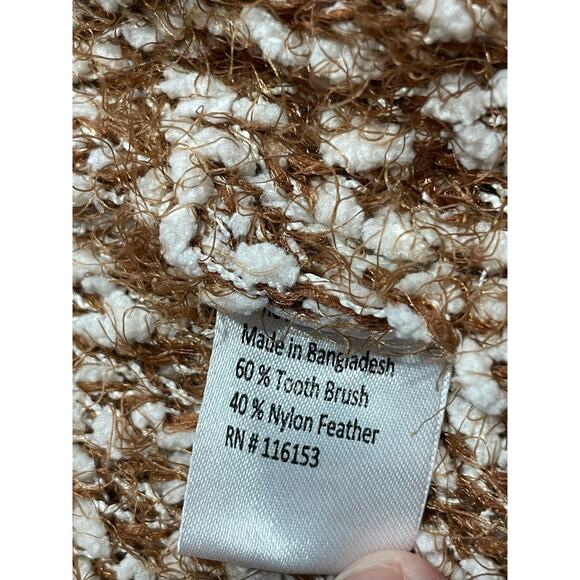 Poof Apparel Women's Large Fuzzy Open Cardigan Long Sleeve Sweater Hoodie orange - Picture 9 of 11